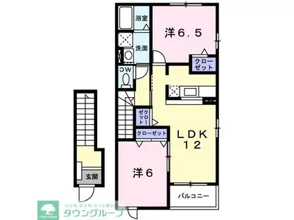 エアリースクエア(2LDK/2階)の間取り写真