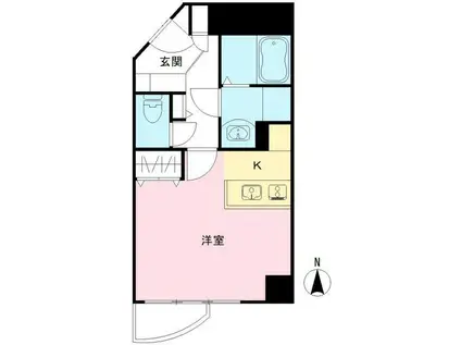 パークナードフィット田園調布(ワンルーム/4階)の間取り写真