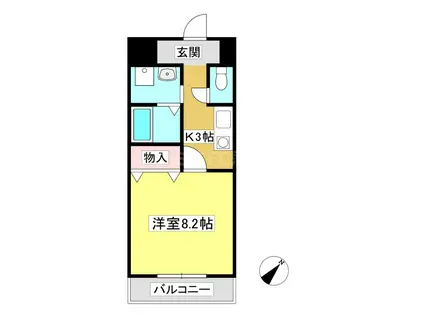 ジュネス御堂坂A(1K/1階)の間取り写真