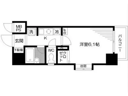 日神パレステージ三軒茶屋II(1K/11階)の間取り写真