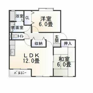 パークサイドスクエアIII(2LDK/2階)の間取り写真
