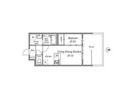 アドバンス京都リエートII(1LDK/1階)の間取り写真