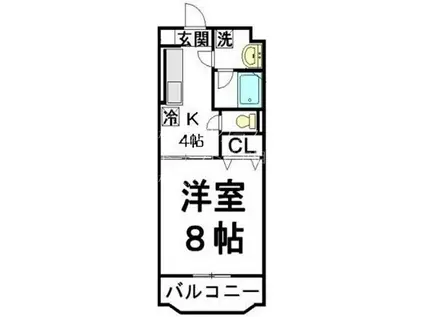 グロワール(1K/3階)の間取り写真