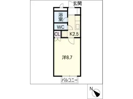 アーバン藤川(1K/1階)の間取り写真