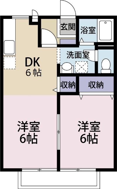 わんダフル(1LDK/2階)の間取り写真