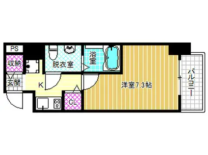 ロイヤルレジデンス北梅田(1K/3階)の間取り写真