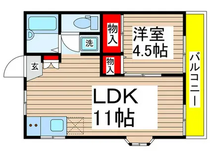 メゾンブランシュ(1LDK/1階)の間取り写真
