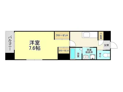 ウイングス戸畑(1K/9階)の間取り写真