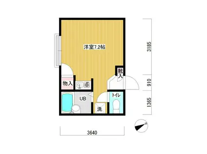 コトーM(ワンルーム/1階)の間取り写真