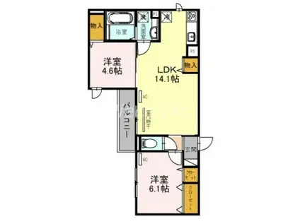 CLASHIST中宮ノース(2LDK/3階)の間取り写真