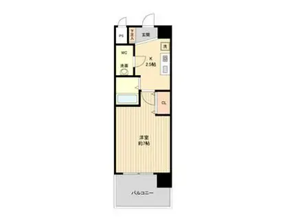 パークフラッツ金山(1K/4階)の間取り写真