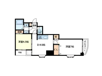 ドウェル エミネント(2DK/5階)の間取り写真