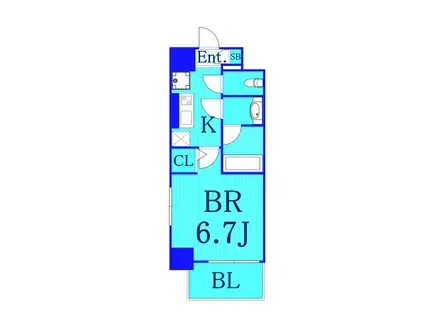 ホヌアカラヨコハマ(1K/6階)の間取り写真