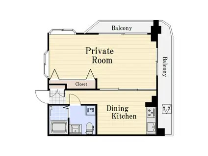 NESTY本山(1DK/2階)の間取り写真