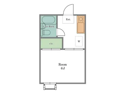 コーポ寺口(1K/2階)の間取り写真