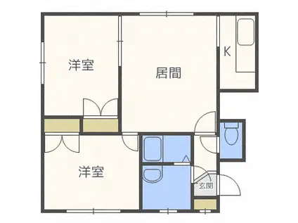 グローバルII(2LDK/2階)の間取り写真