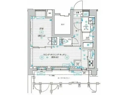 ジェノヴィア世田谷砧2(1LDK/4階)の間取り写真