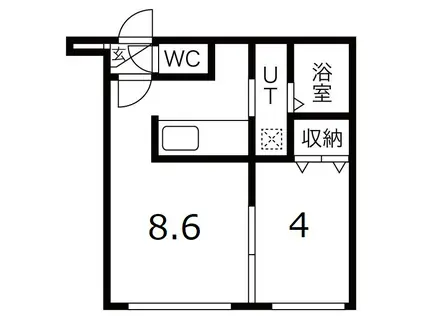 オルキデア西線9条(1LDK/3階)の間取り写真