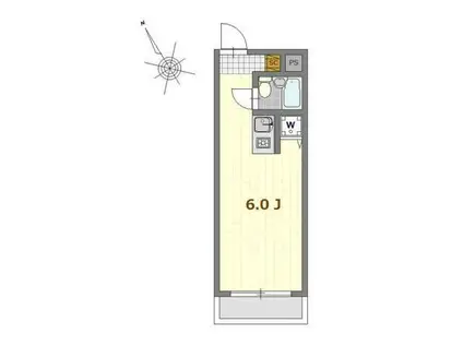 グローリア初穂上板橋(ワンルーム/2階)の間取り写真