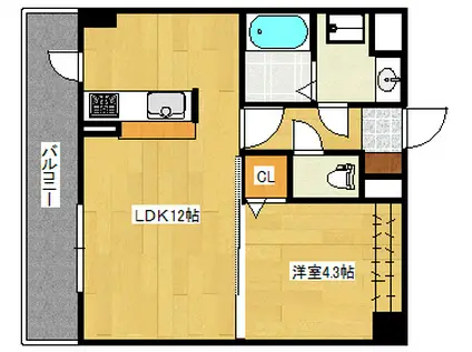 グランシャルム皆実町(1LDK/5階)の間取り写真