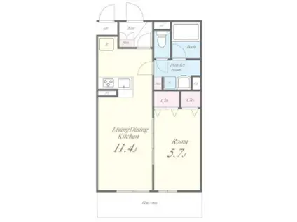 プローシュ(1LDK/1階)の間取り写真