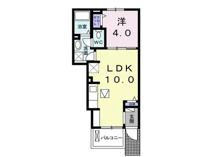 ブラン ヴェール(1LDK/1階)の間取り写真