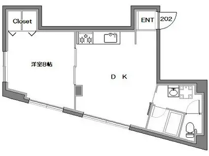 マーレ新中野(1DK/2階)の間取り写真
