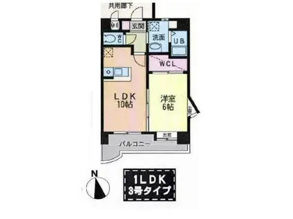 アンテスII(1LDK/3階)の間取り写真
