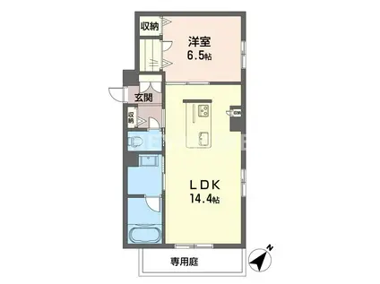 シャーメゾンANGE(1LDK/1階)の間取り写真