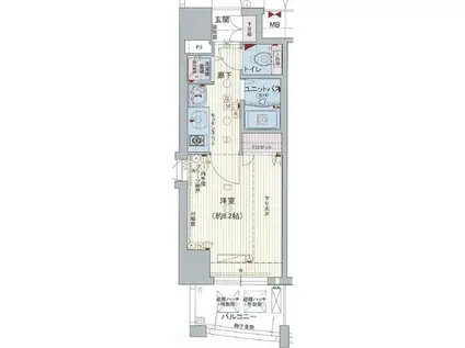 プレサンス泉シティアーク(1K/8階)の間取り写真