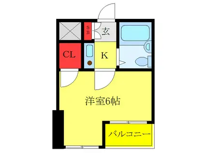 宝マンション常盤台(1K/1階)の間取り写真