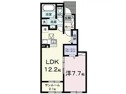 フォレストヒルズA(1LDK/1階)の間取り写真