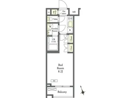 BREEZE MAISON ITABASHI(1K/2階)の間取り写真