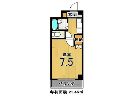 モン・エスト東福寺(1K/2階)の間取り写真