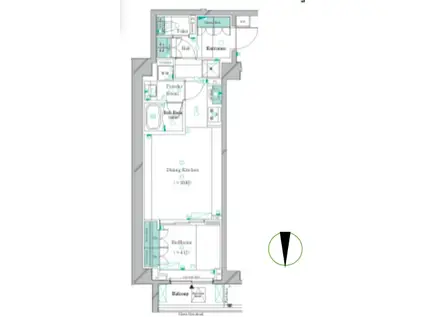 ガリシア大島(1LDK/6階)の間取り写真