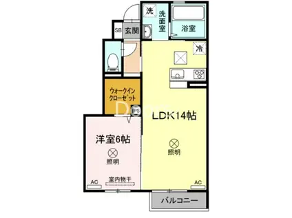 グラシア(1LDK/1階)の間取り写真