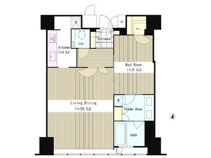 セントラルパークタワー・ラ・トゥール新宿(1LDK/30階)の間取り写真