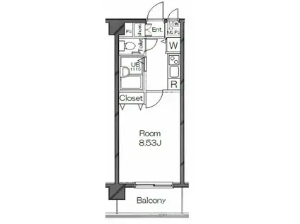 グランドガーラ用賀(1K/5階)の間取り写真