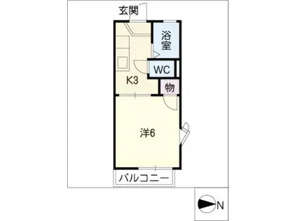 ALZATI II(1K/1階)の間取り写真