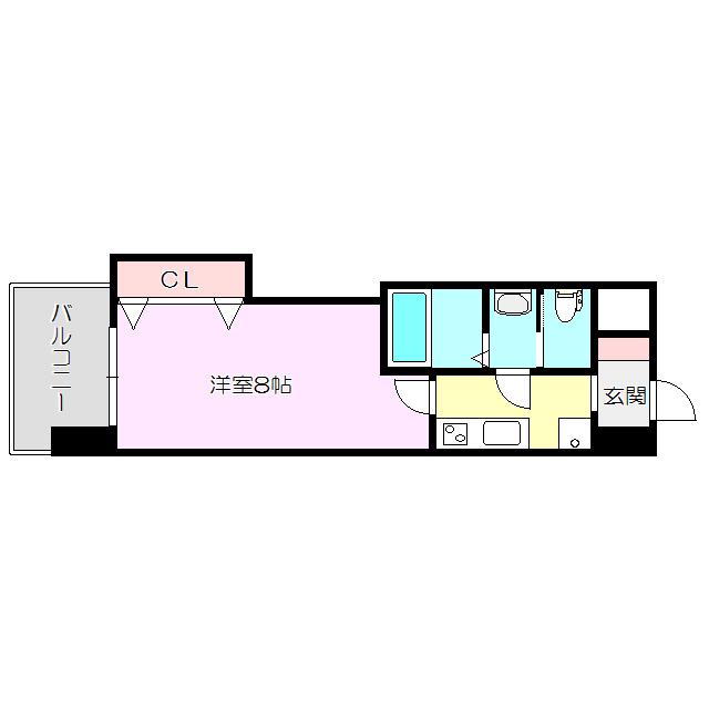 LUXE新大阪イースト2(1K/12階)の間取り写真