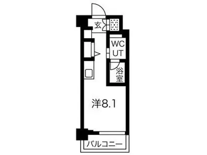 クラリッサ横浜中央(ワンルーム/5階)の間取り写真