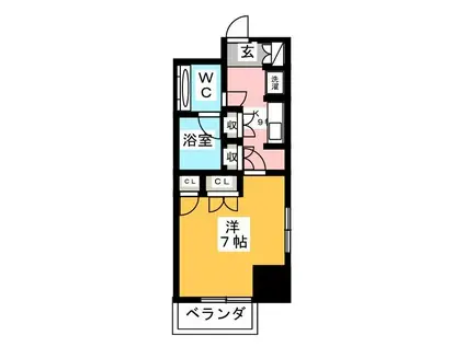 エコロジー東陽町プロセンチュリ(1K/11階)の間取り写真