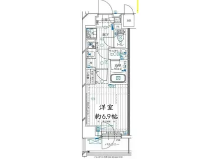 REGARIZ溝の口(1K/6階)の間取り写真