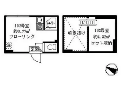 ソフィアポップ(ワンルーム/1階)の間取り写真