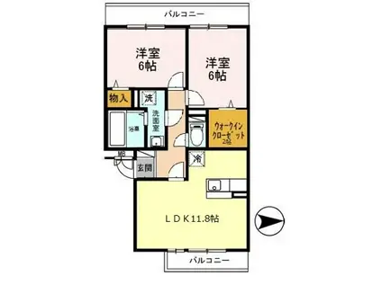 プリンシプルIII(2LDK/3階)の間取り写真