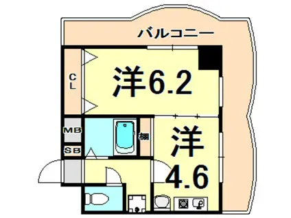 プレステージ立花(1K/2階)の間取り写真