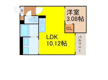 JACK YUTAKAIII(1LDK/3階)の間取り写真