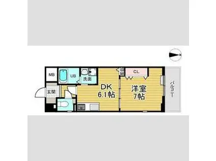 NLC新大阪パートIII(1DK/2階)の間取り写真