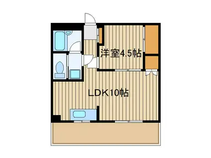早川ビル(1LDK/3階)の間取り写真