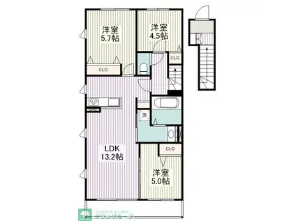 CASA VERDE(3LDK/2階)の間取り写真